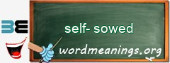 WordMeaning blackboard for self-sowed